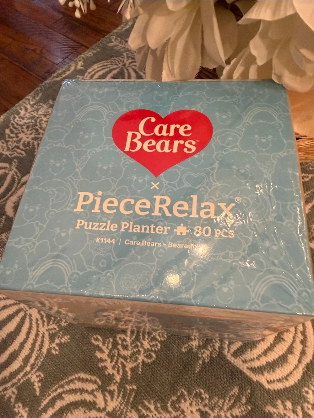 Care Bears Blue and White Puzzle Planter